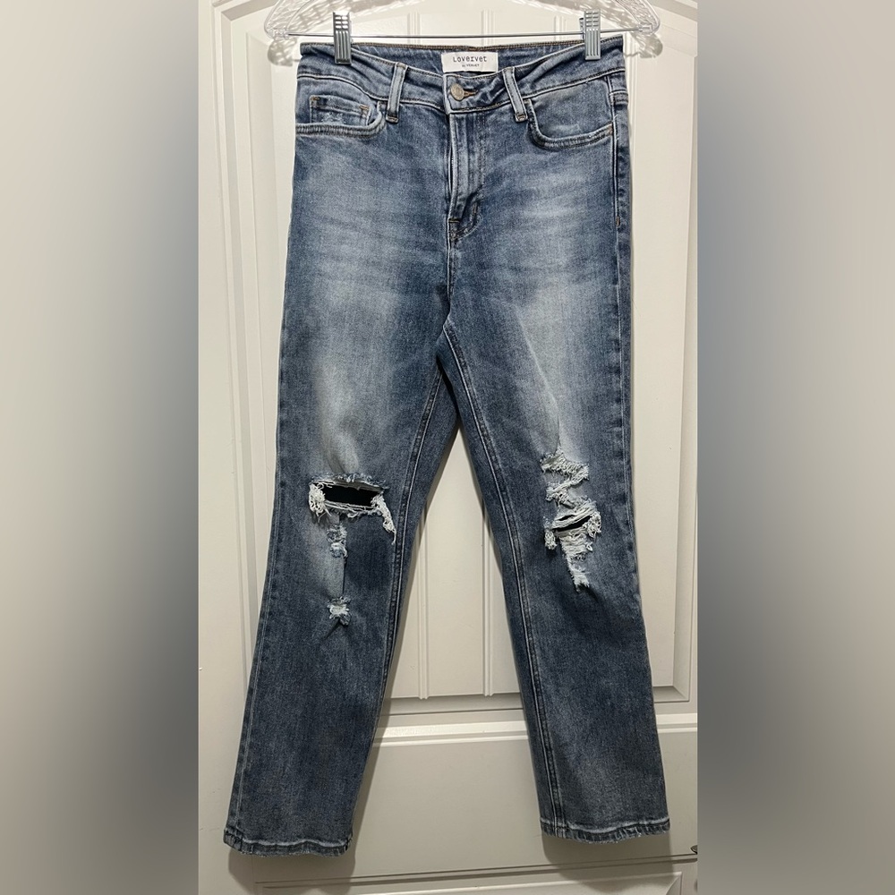 New Lovervet Distressed Straight Leg Jeans Size 26